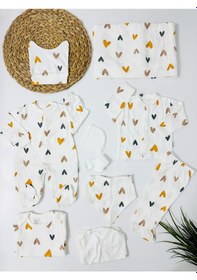Resim Alpbebe Minik Kalpler Kaşkorse Organik 10 Lu Hastane Çıkışı Set - Turuncu Turuncu 