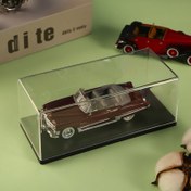 Resim 1 adet Şeffaf Akrilik Vitrin Kutusu, Siyah Tabanlı, 1:43 Ölçekli Diecast Araçlar, Anime Figürleri, Karakter Modelleri ve Koleksiyon Eşyaları için - Araba Tutkunları ve Koleksiyoncular için Şeffaf Vitrin Kutusu 