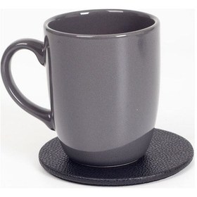 Resim Turgut Office Deri Oval Bardak Altlığı 1 Adet Antrasit 