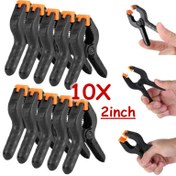 Resim 10 Adet Siyah & Turuncu Plastik Bahar Kelepçeleri, 2 İnç Tutuş - DIY Ahşap İşleri, İş Masaları & Ev Atölyeleri İçin Mükemmel 