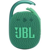 Resim JBL Clip 4 Eco with eco-friendly recycled materials & packaging, Wireless Portable Bluetooth Speaker, Pro Sound, Integrated Carabiner, Dust & Waterproof, Type C (Without Mic), Eco Green 