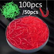 Resim 50/100 adet Yumuşak Yemler Tatlısu ve Tuzlu Su Balıkçılığı İçin - Karides ve Yengeç Balıkçılığı İçin Plastik Yapay Solucan Yemleri - Balıkçılık Deneyiminizi Geliştirin 