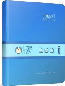 Resim The Book Pastel 17x24 160 Yaprak 4 Bölmeli Sert Kapak Ciltli Defter 3048 Çizgili Mavi Pastel Mavi 