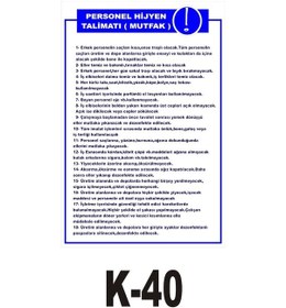 Resim Pvc Dekota Uyarı - Ikaz Levhası Personel Hijyen Talimatı 