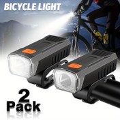 Resim 2 Adet LED USB Şarj Edilebilir Bisiklet Lambası, Çok Amaçlı Bisiklet Farı - Seyahat, Patrul, Bakım, Balık Tutma, Acil Durumlar İçin Taşınabilir Gece Sürüş Feneri 
