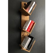 Resim O&a Wood Doğal Ahşap Kitaplık, Dekoratif Tasarım Ahşap Vintage Kitaplık, Meşe 