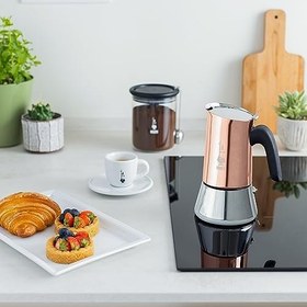 Resim Bialetti - Venus: 4 Cups Ocak Üstü Espresso Pişirici - 170ml - Kahverengi, Gümüş Renk - Paslanmaz Çelik Gövde - Patentli Güvenlik Valfi - Tüm Ocak Türleri İçin Uygundur (İndüksiyon Dahil) 