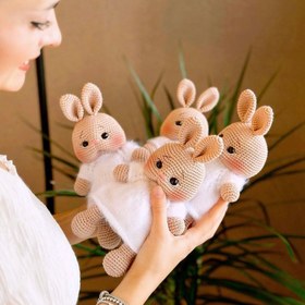 Resim Amigurumi Yumoş Tavşanım - Beyaz Elbiseli 