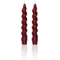 Resim Burgu Şamdan Mumu 2li Set Bordo 17 Cm 