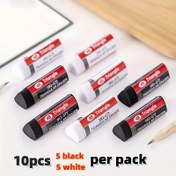 Resim 10 Adet Üçgen Silgi - Yumuşak ve Dayanıklı PVC Düzeltme Silgileri, No.04 & No.06 Boyutları, Siyah & Beyaz, Ofis ve Okul Malzemeleri için, Okula Dönüş ve Tatil Hediyeleri, Şık Tasarım 