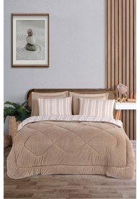 Resim Sport Çizgili 2li Yastık Kılıfı Soft Line Bej Bej 