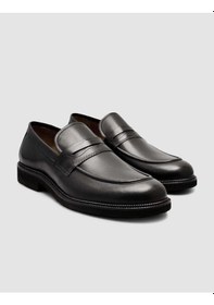 Resim Cabani Hakiki Deri Siyah Erkek Klasik Loafer Ayakkabı Siyah 