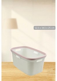 Resim Çeyiz Seti 80 Lt Kirli Sepeti 20 Lt Çamaşır Selesi Gri Pembe Çamaşır Sepeti Beyaz - Gri 