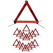 Resim Üçgen Reflektör Seti Metal Ayaklı Katlanabilir Araç İkaz Uyarı 16 