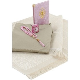 Resim İhvan Pratik Başörtülü Tek Parça Namaz Elbisesi Ve Seccade Seti Pembe Pembe 