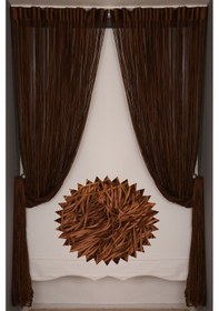 Resim İp Model Kahverengi Renk İp Perde 180 Cm En 280 Cm Boy 2 Mm Şeritler Halinde Hazır İp Perde Kahve Rengi 