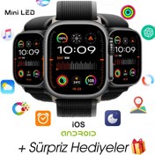 Resim wearfit WEARFİT S10 ULTRA 2 7 KORDONLU Akıllı Kol Saati MİNİLED Ekran (SİYAH) 49mm 
