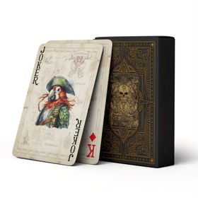 Resim STRUBLFE Vintage Korsan Temalı Poker Kartları - Zarif Çift Taraflı Kaymaz Kabartma, Dört Katmanlı Döküm, Aile Toplantıları & Parti Oyunları için Mükemmel, Şık Kafatası & Geometrik Tasarım, Altın Vurgular, Aile Oyun Gecesi|Geometrik Kart Desenleri|Lüks Kart Dokusu, STRUBLFE 