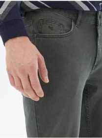 Resim Kip Haki Slim Fit Denim Pamuk Karışımlı Pantolon Çok Renkli 