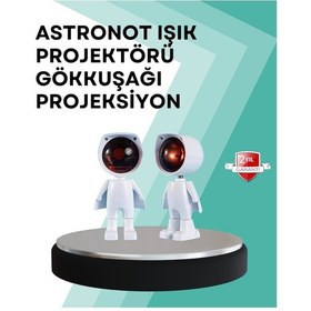 Resim 360 Ayarlanabilir Başlıklı Astronot Gece Lambası Renkli 