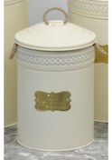 Resim Metal 5 Litre Un Bakliyat Kovası Krem 