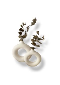 Resim 2 Li Modern Halka Vazo Seti El Yapımı Dekoratif Vazo İei128 Beyaz 