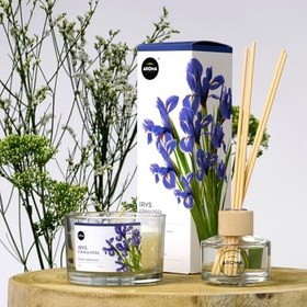 Resim Aroma Basic Line Kokulu Mum Iris with a white rose 115gr. 