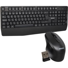 Resim Philips SPT6348B USB Kablosuz Ofis Tipi Siyah Numpadli Türkçe Q Klavye Mouse Seti 