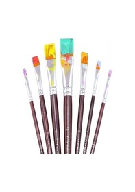 Resim Yassı Uçlu 10 Numara Resim Fırçası 5 Li 1 Paket Samur Kesik Uçlu Fırça Seti Guaj Sulu Akrilik Yağlı Boya Fırçaları 