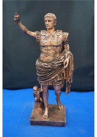 Resim Sezar Augustus Roma İmparatoru Heykeli - 33 Cm Dekoratif Biblo, Ev & Ofis Hediyelik Aksesuar Bakır 