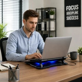 Resim Bix BX-CP01W LED Aydınlatmalı 10-15.6″ Arası Laptoplar İçin Notebook Soğutucu 