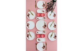 Resim Pink Rose Model 8 Kişilik 17 Parça Kahvaltı Takımı 