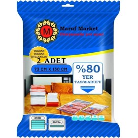 Resim Home Yüksek Kaliteli Vakumlu Poşet (Xxl)(2 Adet) 73 cm x 130 cm - Çevirmeli & Mavi Kapak - Vakumlu Hurç 