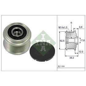 Resim INA 535021910 Alternator Kasnagi (Toyota: Corolla Uyumlu 04- 1.4 D4d / Auris 07- 1.4 D4d 05-10 Tahrik Kayışları & Kitler 18528407 