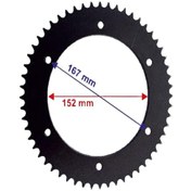 Resim RACING YAMAHA UYUMLU WR 125 ARKA DİŞLİ 428-56T İÇ 152X6 DELİKLİ IND ÖM 