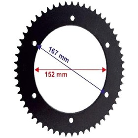 Resim RACING YAMAHA UYUMLU WR 125 ARKA DİŞLİ 428-56T İÇ 152X6 DELİKLİ IND ÖM 