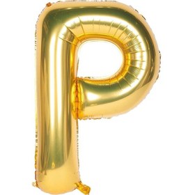 Resim Folyo Balon P Harfi Helyum Balon 100 Cm Gold Renk - P Harf Balon - Harf Folyo Balon - P Harfli Balon Çok Renkli 