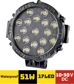 Resim KAPOTO 17 Led Yuvarlak 10V-30V Off Road 51W 18Cm Projektör Çalışma Lambası 