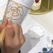 Resim 4 adet el yapımı kalem, kendi 3D altın konturunuzu yaratın, seramikler ve metaller için de uygun, altın ve gümüş renklerde mevcuttur. 