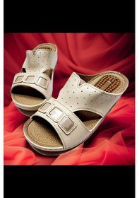 Resim 12239 Kadın Terlik Silikon Topuk Dikeni Terliği Bej 