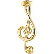 Resim EnginGold 14k Altın Sol Anahtarı Melodi Küpe 