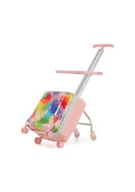 Resim Zampago Free Like The Wind Binilebilir Çocuk Valizi Kabin Boy, Düşme Engelleyici Pembe 