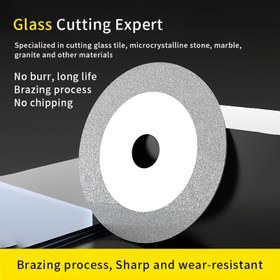 Resim 1 adet 10.16cm Ultra-İnce Elmas Bıçağı Cam, Fayans, Mermer ve Granit için - Burr Brazing Süreci Yok, Uzun Ömürlü ve Aşınmaya Dayanıklı, DIY ve Profesyonel Kullanım için Hassas Kesme Aracı, Cam Kesme Araçları, Parlatılmış Yüzey, Dayanıklı Yapı 