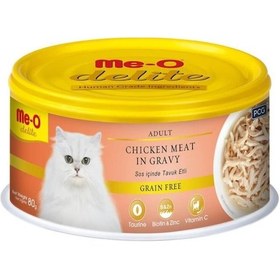Resim Me-O Delite Tavuklu Tahılsız Konserve Yetişkin Kedi Maması 12 x 80 G 