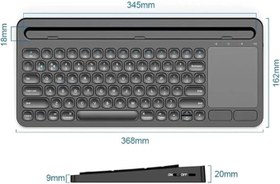 Resim Coverzone Şarjlı Bluetooth TouchPad Klavye Dual Bağlantı Xiaomi Mi Pad 5 11 inç Uyumlu Hızlı ve Kolay Kablosuz Bağlantı Tablet ve Telefon ile Kullan Türkçe Q Klavye ZR731 