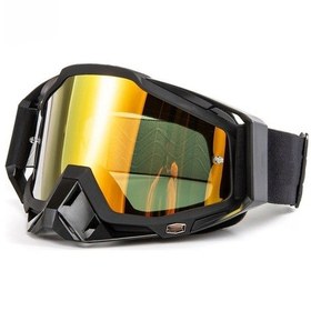 Resim Motosiklet Motocross Gözlük Polikarbonat Lens Profesyonel Mx Atv Enduro Mtb Kross Gözlük Siyah-sarı 