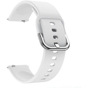 Resim Geeroyoo Samsung Uyumlu Galaxy Watch Active2 İçin 22mm Kilitli Kordonlu Silikon Saat Kayışı - Yumuşak, Uyarlanabilir, 9 Renk Seçeneği Beyaz 