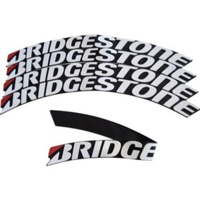 Resim bombtire BRİDGESTONE Beyaz Lastik Yazısı 2.5 Cm Orijinal Ürün 4 Adet + Yapıştırıcı Tutkal 