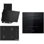 Resim Bosch Siyah 3Lü Ankastre Set 317( HBF512BB1T - POP7C6P30O - DWK63PJ60T ( 61T ) ) 67 cm Ocak 