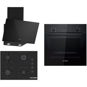 Resim Bosch Siyah 3Lü Ankastre Set 317( HBF512BB1T - POP7C6P30O - DWK63PJ60T ( 61T ) ) 67 cm Ocak 